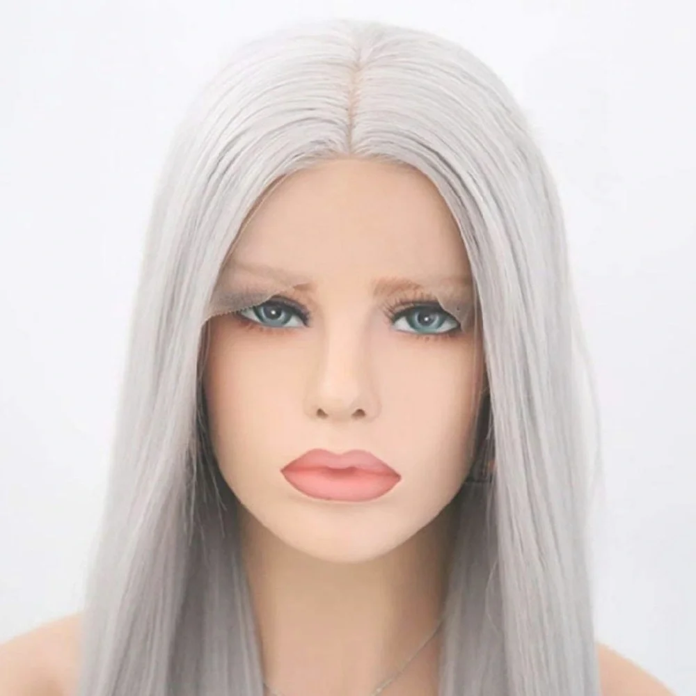 22” Gray straight Lace Front Wig NEW